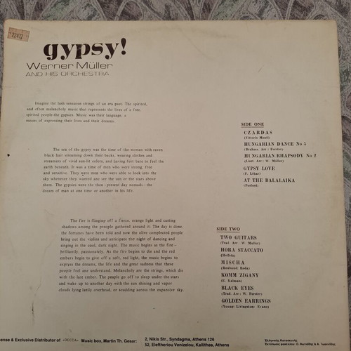 Gypsy Vinyl Record Werner Müller and His Orchestra used