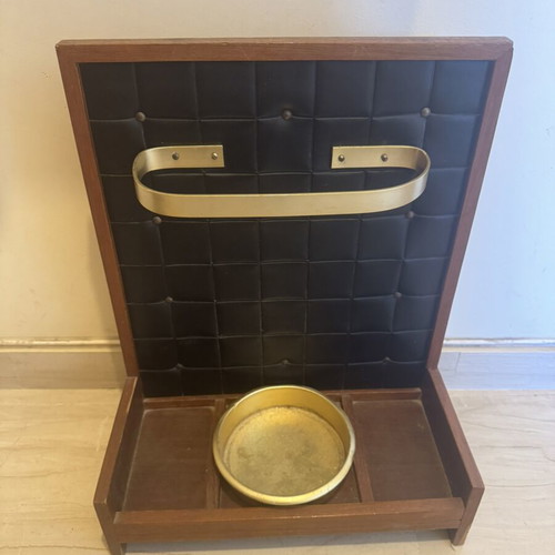 Vintage hallway set used, coat rack and umbrella stand 100x120