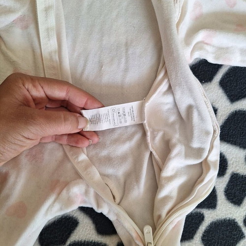 Velour newborn bodysuit used with zipper