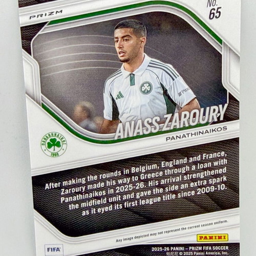 Panini FIFA Prizm 2025/26 Anass Zaroury Mosaic Prizm Parallel card new