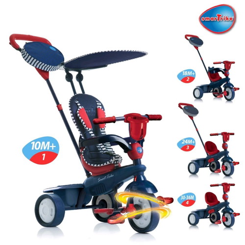 SmarTrike 4in1 children's tricycle used with sunshade and parent handle