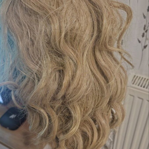 Long blonde wig new, 40 cm, synthetic fiber