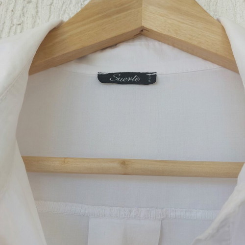 Suerte Italy White Cotton Shirt Dress like new, size M
