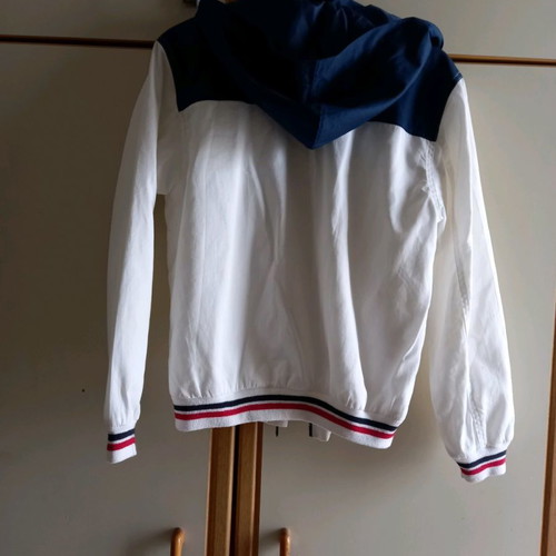 Delfino Unisex Jacket for 12-Year-Old Child White with Blue/Red Details