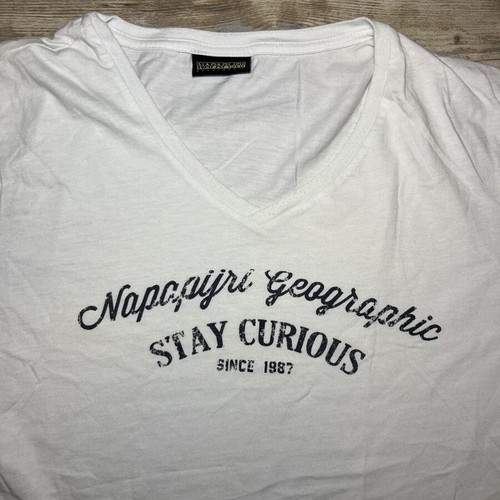 Napapijri Geographic V-Neck T-Shirt white size S used
