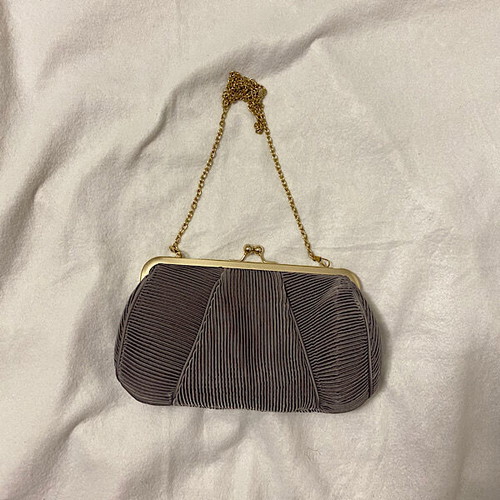 Women's bag grey with gold chain like new