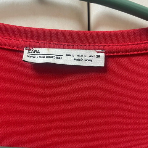 Zara asymmetrical blouse size L like new, red