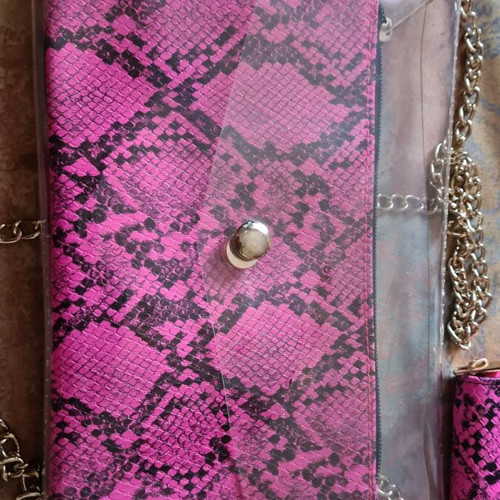 Bag with matching wallet like new, pink