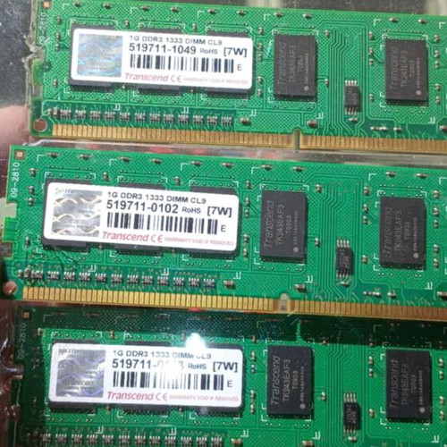 Transcend 1GB DDR3 RAM @1333MHz like new, set of 3 modules