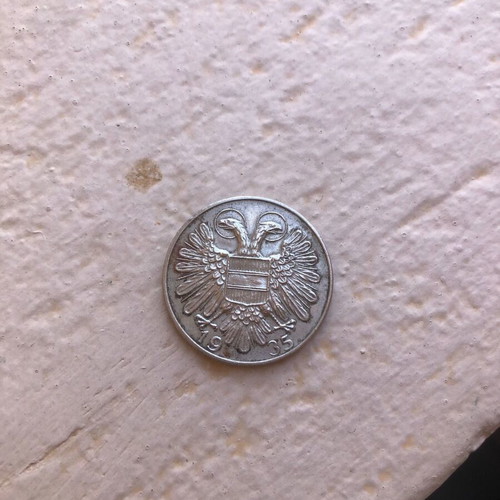 Austria 1 Schilling 1935 coin used, collectible interwar