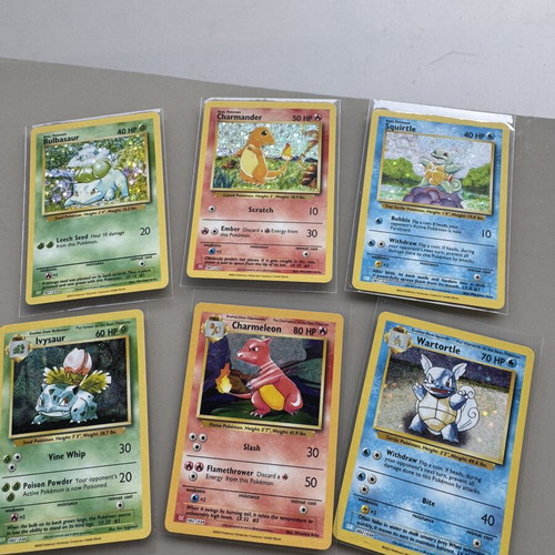 Pokemon Kanto Starters vintage mint condition cards set