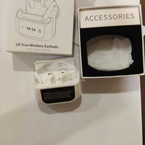 QXUFV U9 True Wireless Earbuds with Smart Display Case new