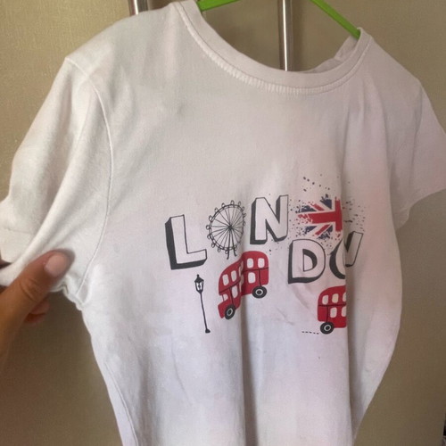 Children's T-shirt 7 years used, white, size 122 cm