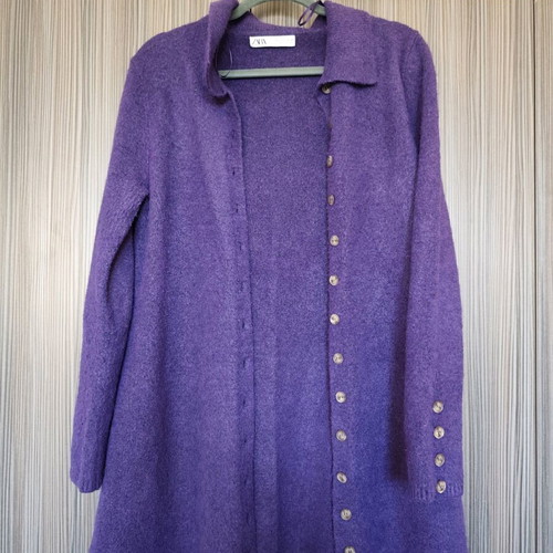 Zara jacket like new, wool, large size, purple