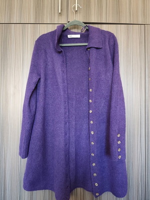 Zara jacket like new, wool, large size, purple