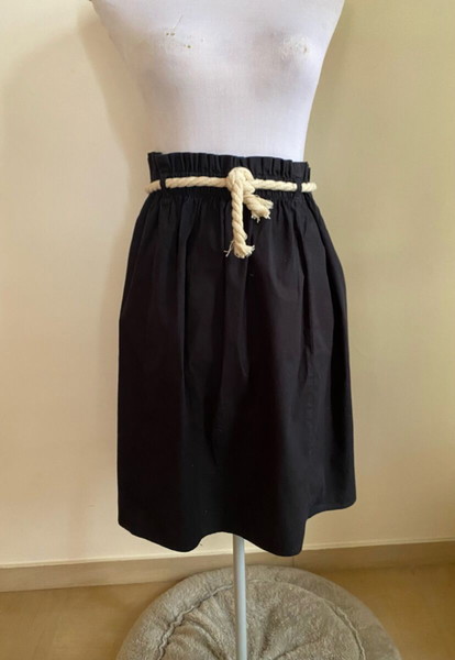 Terranova black midi paper pag skirt