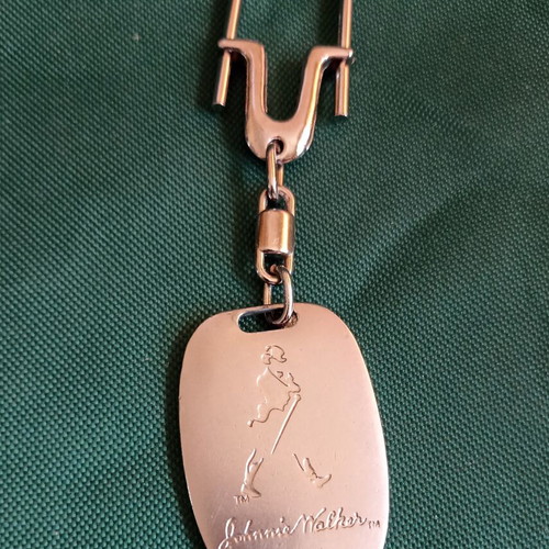 Johnnie Walker Collectible Metal Keychain Vintage Striding Man