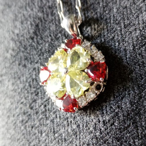Heart pendant with Swarovski crystals used, stainless steel