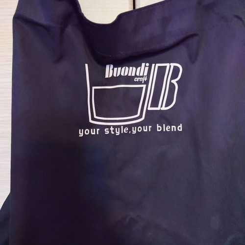 Barista apron with Buondi coffee print, black, like new