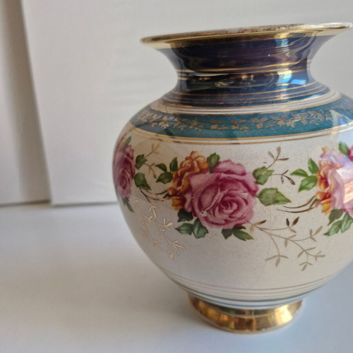 Vintage vase with floral decorative elements, like new