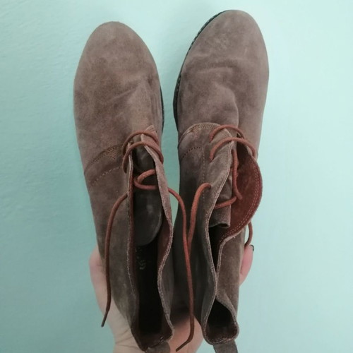 Leather anatomical ankle boots used, brown, size 41, 8 cm heel