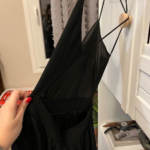 Maxi dress black backless small new