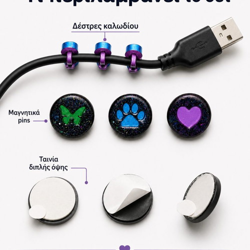 Magnetic Cable Organization Set new, handmade for desk