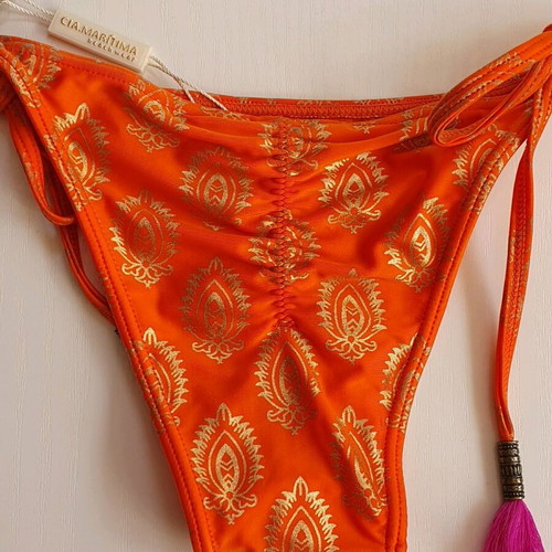 Cia.Maritima bikini bottom new, orange with gold details, size S