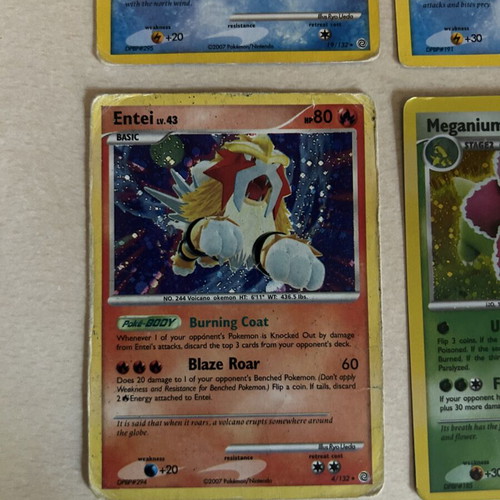 Pokemon cards used, set of 4 collectible cards