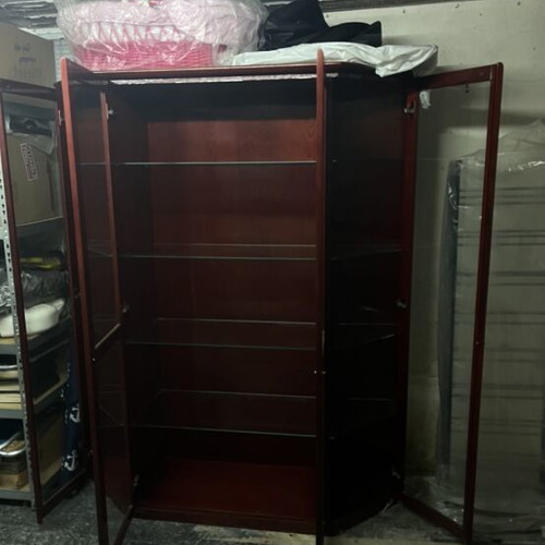 Display cabinet used, rosewood, 1.93m height, 1.50m width