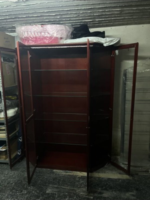 Display cabinet used, rosewood, 1.93m height, 1.50m width