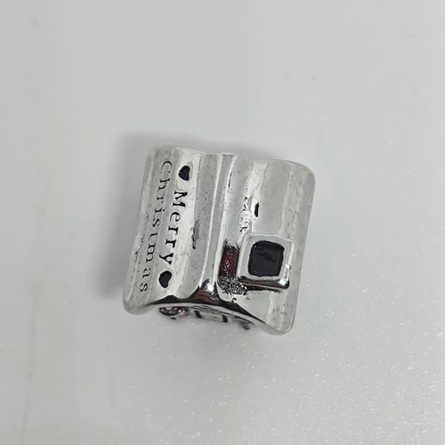 Christmas silver charm house with enamel, like new