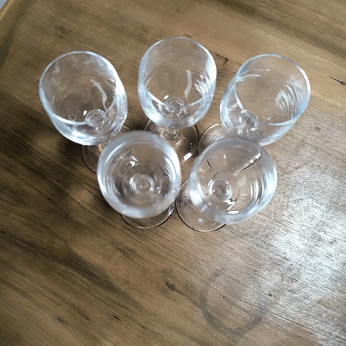 Bohemia Crystal vintage set of 5 liqueur glasses