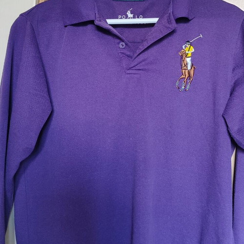 Polo Ralph Lauren Long Sleeve Shirt used, size M, purple, Big Pony