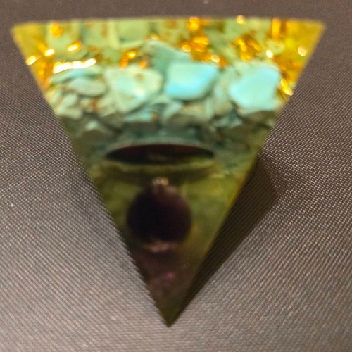 Energy Pyramid Orgonite with Amethyst, Turquoise and Pentagram new