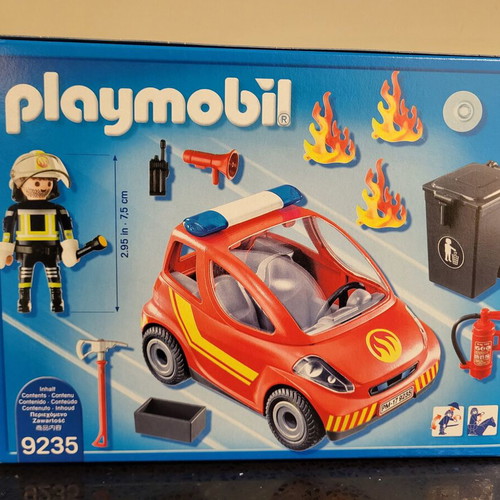 Playmobil 9235 City Action small fire truck with firefighter like new