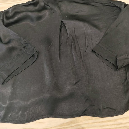 ZARA Black Satin Cropped Shirt XS Wide Fit Like New