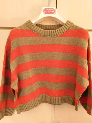 Πλεκτό crop top Karavan καινούργιο, μπεζ και κόκκινο