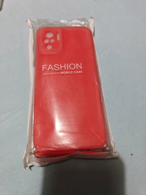 Xiaomi Redmi 10 silicone case new, red with strap