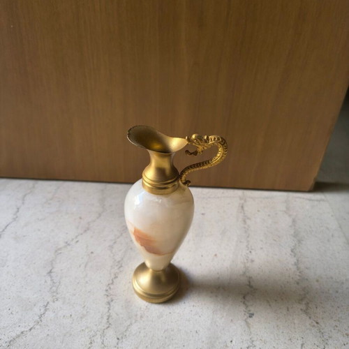 Decorative Wine Jug used, onyx and bronze