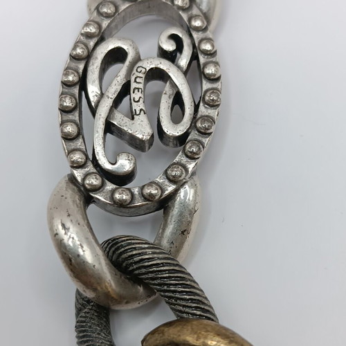 Guess statement necklace with chunky two-tone chain