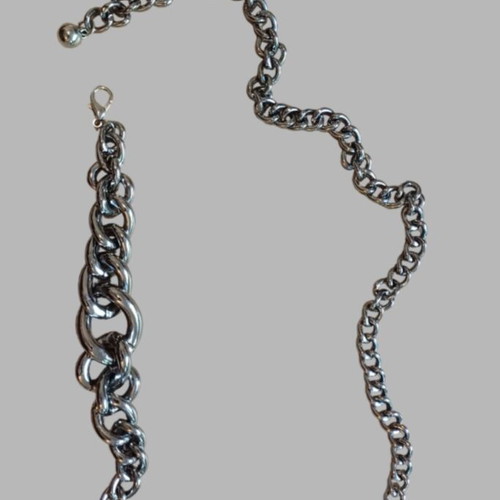 Zara Chunky Chain Belt adjustable silver like new