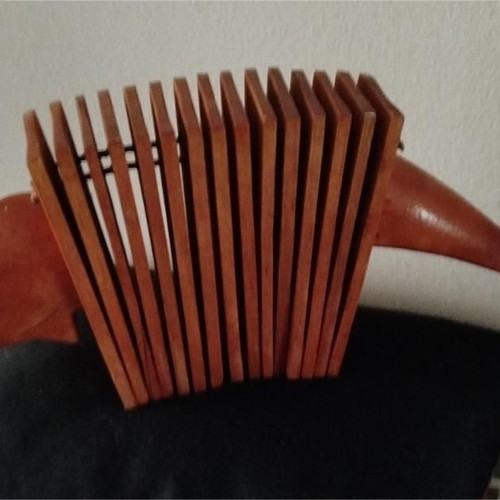 Wooden percussion musical instrument with handles like new