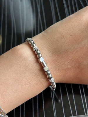 Steel bracelet with various stainless stones, like new