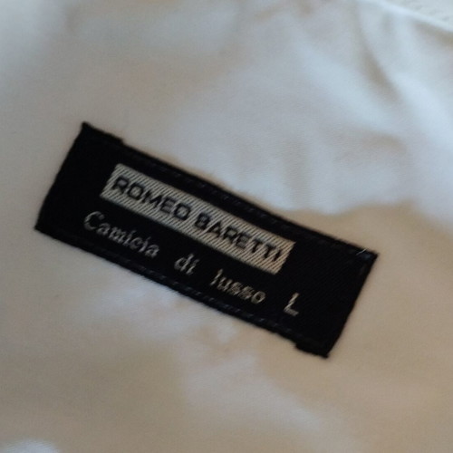 Men's classic white long-sleeve shirt L
