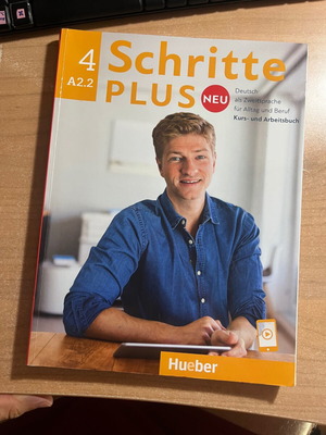 Schritte Plus 4 A2.2 Hueber German language book used with notes