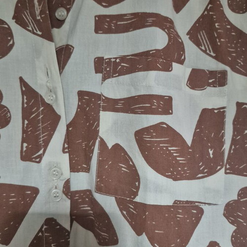 Compania Fantastica cotton dress with geometric patterns like new, beige and brown
