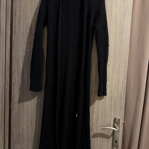 Max Mara knitted long wool cardigan used, black, size S