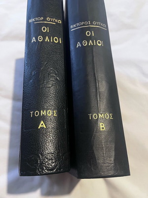 Les Misérables leather-bound collectible edition two volumes like new