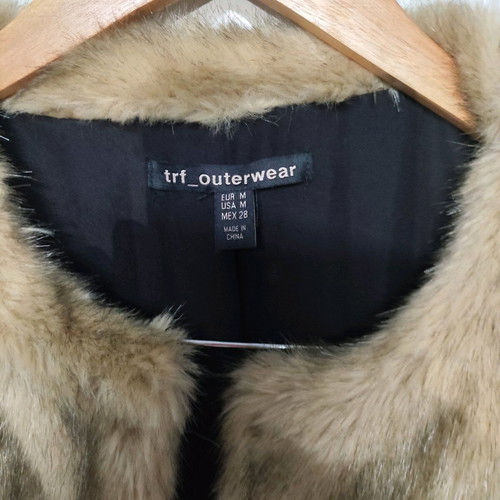 Women's synthetic fur beige M like new trf outerwear